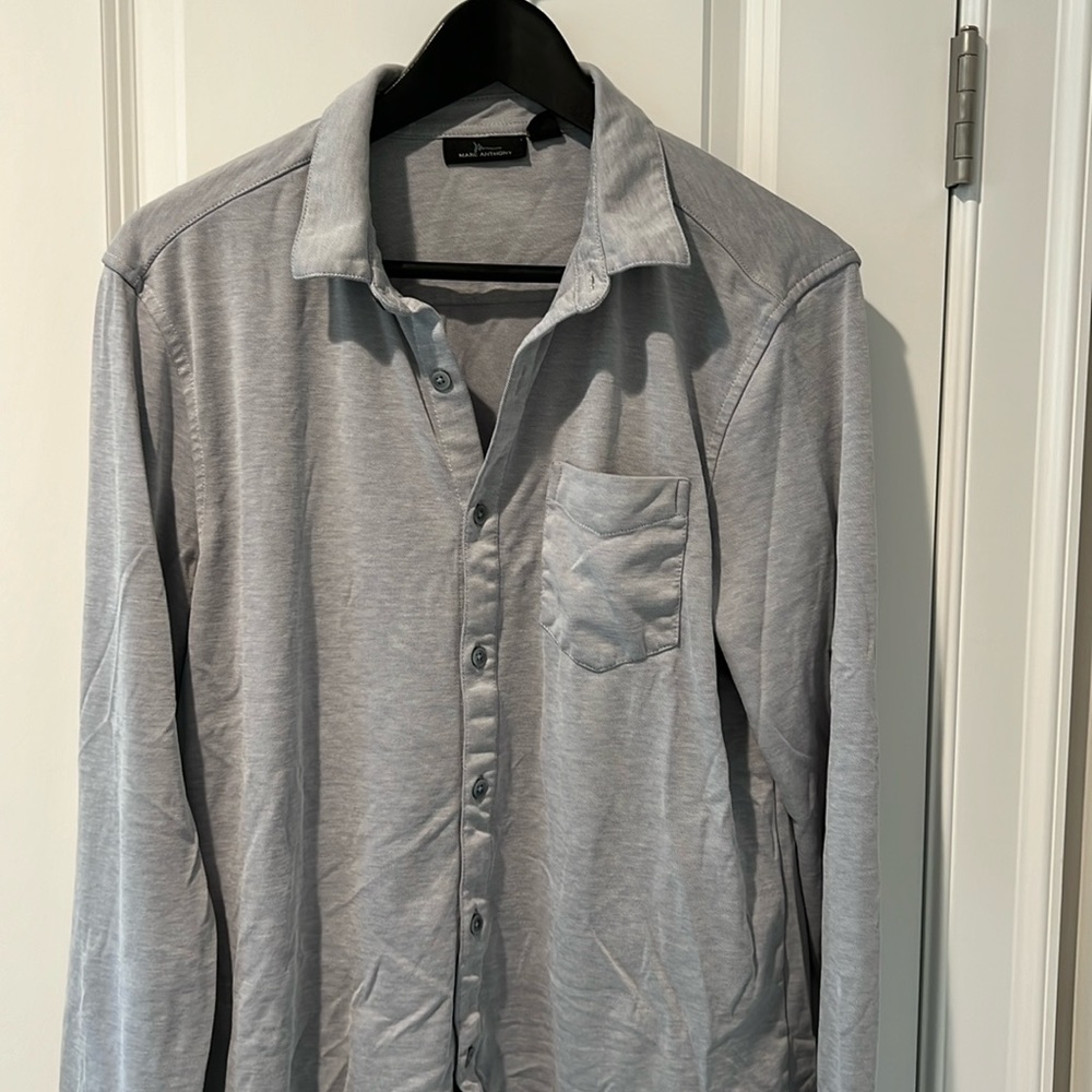 Grey Marc Anthony Pima Cotton Blend Buttondown